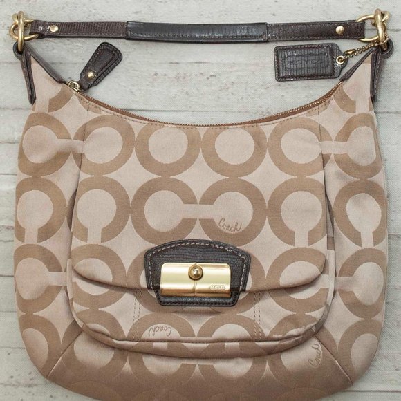 Coach Kristin Op Art Signature Hobo Sateen Bag - Picture 4 of 6